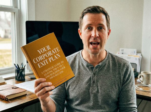 Customer holding Your Corporate Exit Plan book