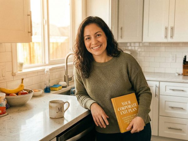 Customer holding Your Corporate Exit Plan book