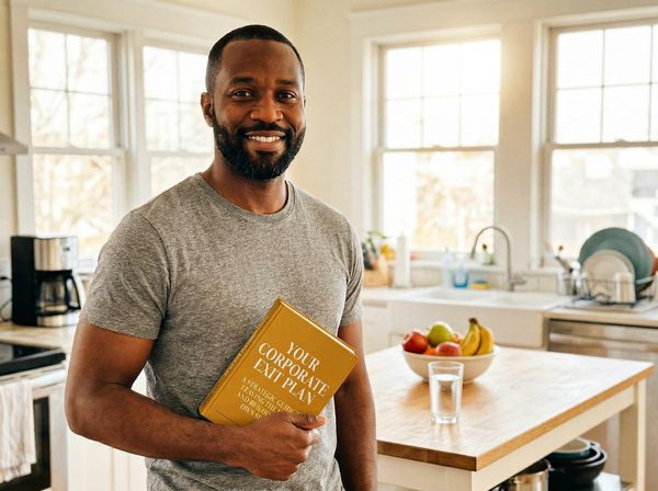 Customer holding Your Corporate Exit Plan book